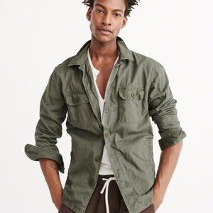 Abercrombie Military Shirt Jacket Olive Medium